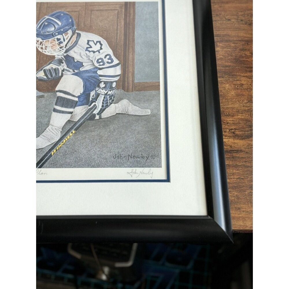 VTG John‎ Newby Game Plan Signed Framed Hockey Maple Leafs 17/45 Rare Art Print - Picture 12 of 16